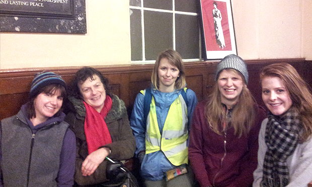 Some happy customers at the tail end of the Mary Wollstonecraft tour. Photograph: Hackney Tours