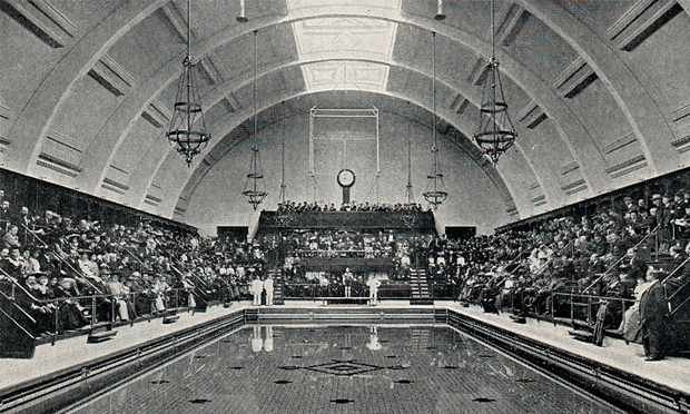 Haggerston Baths' opening day in 1904. Photograph: Hackney Archives