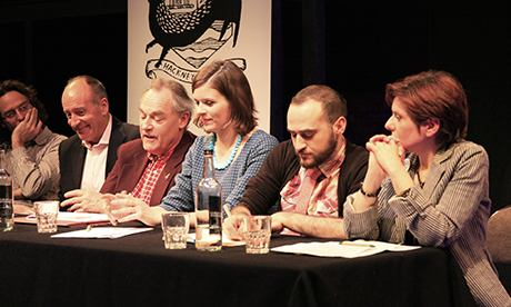 At the Citizen's hustings event last weekend: (from left) Chair Dr Ben Todd, incumbent Mayor of Hackney Jules Pipe, Liberal Democrat panellist Tony Harms, Conservative panellist Amy Gray, Independent candidate Mustafa Korel and Green Party candidate Mischa Borris