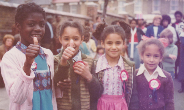 Jubilee: Glyn Road girls celebrate the Queen's 25th year on the throne in this image from The Lower Clapton Tales. Photograph: Pat Hornsby
