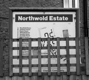 Signpost: the entrance of the estate. Photograph: Twitter