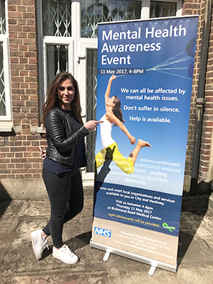Pitching in: Richmond Road staff helped put up banners for the event