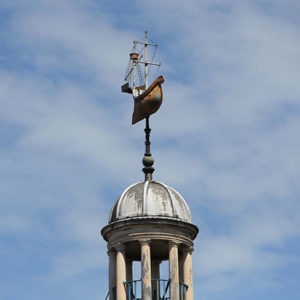 The weathervane and cupola. Photograph: Simon Mooney