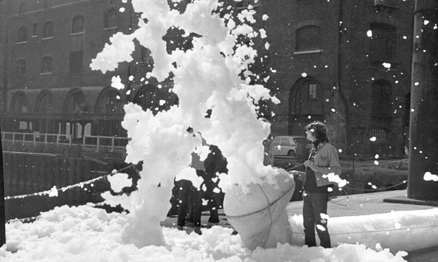 Foam: artists let loose outside the aforementioned I-Site. Photograph: Douglas Smith