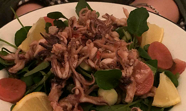 Chilli, Garlic & Lemon Baby Squid Tentacles. Photograph: Martyn Dunn.