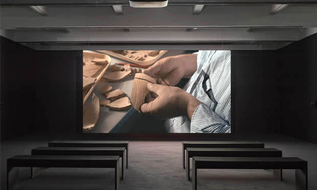 'The slow brush of the archaeologist': an installation view of The Drift. Photograph: Andy Keate