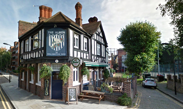 No more: The Albion pub with it's trademark black-and-white Baggies livery. Photograph: Google Street View
