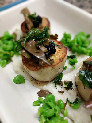 Seared 'scallops'. Photograph: The Brook